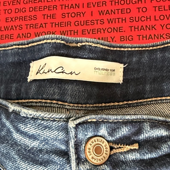 KanCan Distressed Skinny Jeans Medium Wash Raw Hem Stretch Denim Size 14 Women - Picture 2 of 15